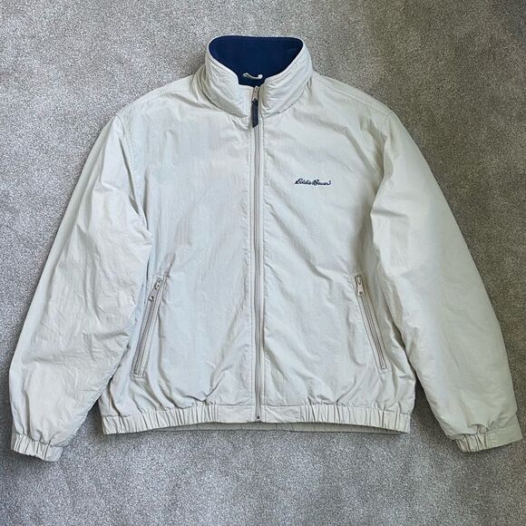 Eddie Bauer Other - Eddie Bauer Fleece Lined Waterproof Sport Bomber Jacket Stone Cream Size XL